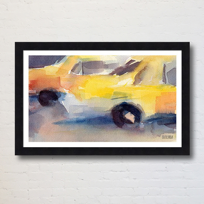 New Beverly Cabs Taxi Yellow - York Taxi Brown - Art NYC Artist