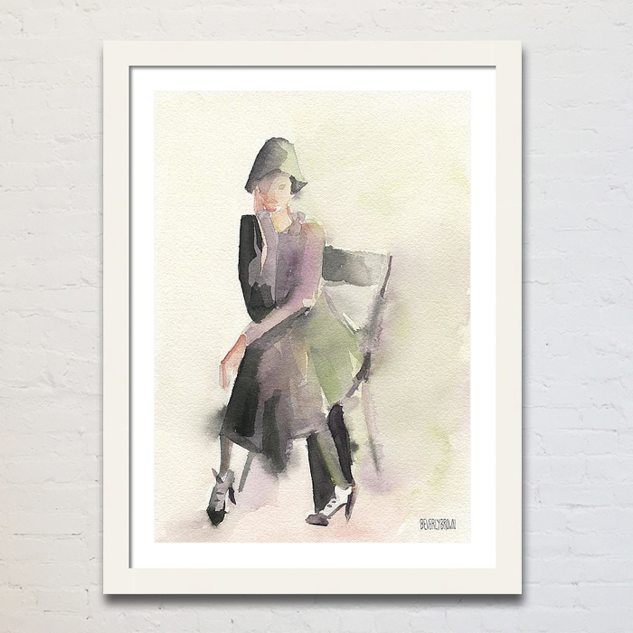 Retro chic wall art framed 1920s vintage style fashion framed print. Available in multiple sizes with custom framing. www.beverlybrown.com