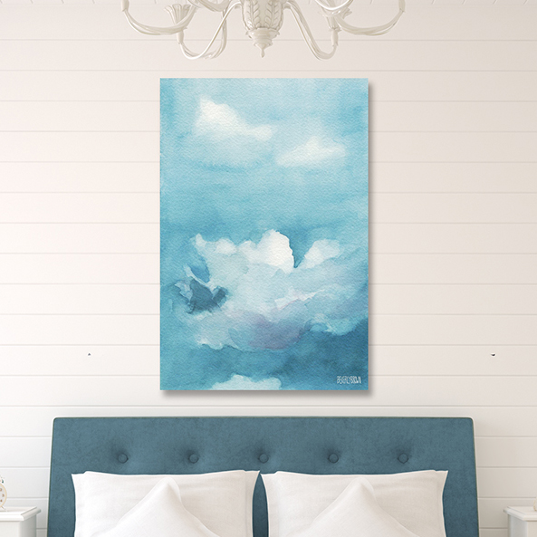 Blue and White Clouds Wall Art