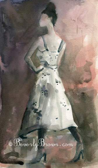 watercolor fashionart|Beverly Brown Artist