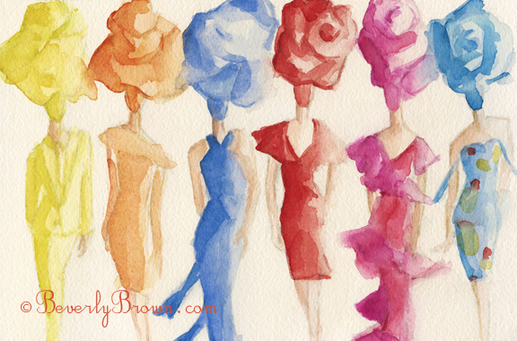 fashion art illustrations|Beverly Brown Artist