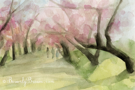 watercolor paintings of central park|Beverly Brown Artist