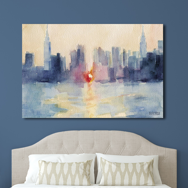 abstract skyline painting