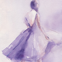 lavender dress fashion art print