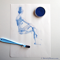 Blue Figure Sketch by Beverly Brown