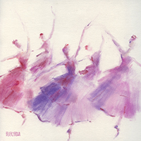 Nutcracker Waltz of the Flowers Ballet Sketch by Beverly Brown
