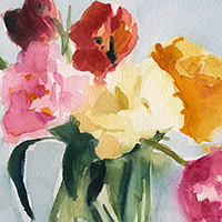Tulips in my studio - Beverly Brown artist