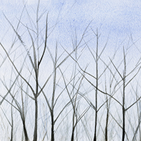 winter trees art by Beverly Brown