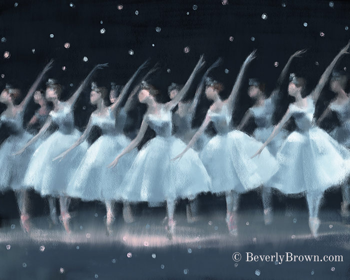 Waltz of the Snowflakes Nutcracker Ballet Print for Sale by Beverly Brown | www.beverlybrown.com