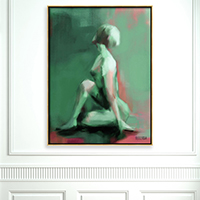 emerald green woman wall art Beverly Brown