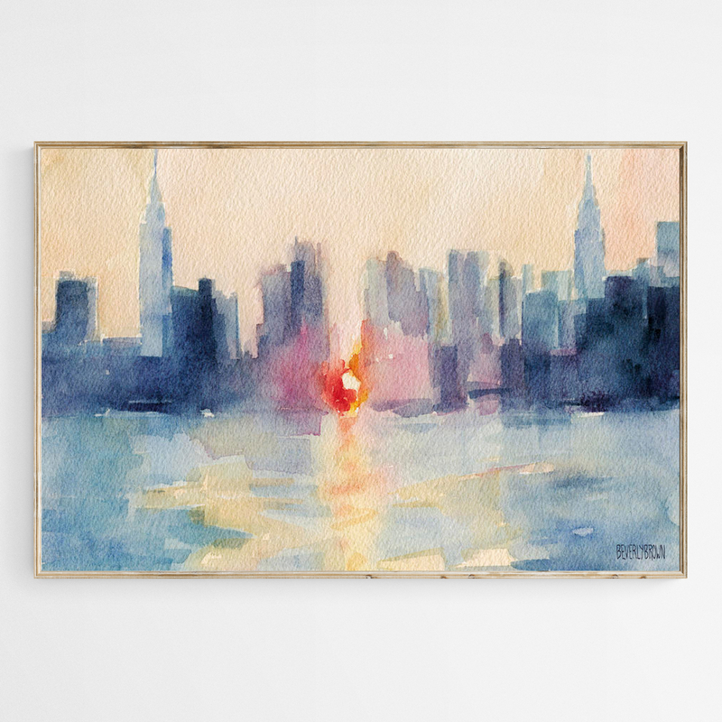 abstract skyline painting