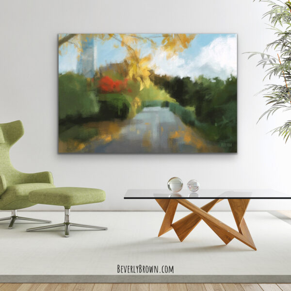 Autumn Walk Central Park Conservatory Garden Painting - Giclée Print - Image 4
