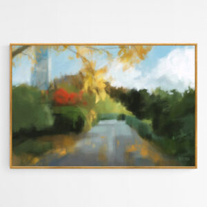 Autumn Walk Central Park Conservatory Garden Painting - Giclée Print