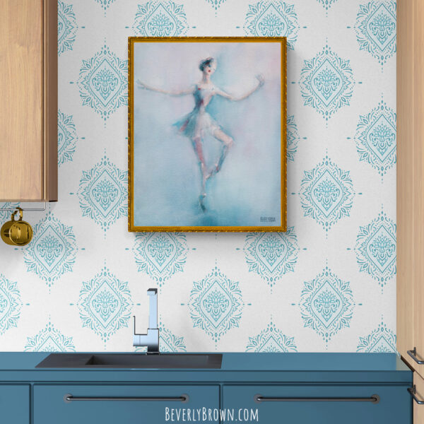 Ballerina Pastel Pink and Blue - Giclée Print - Image 2