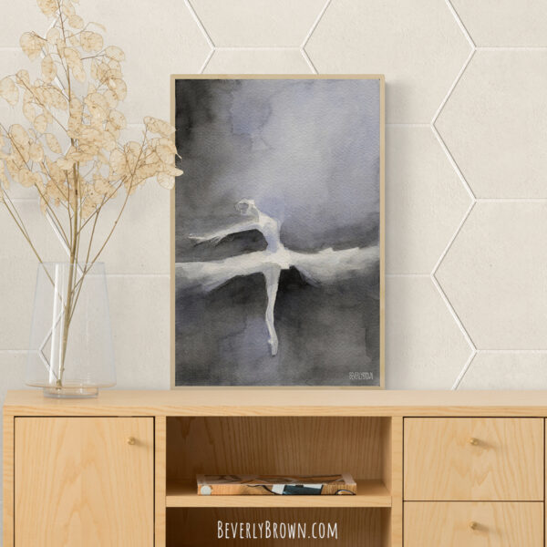 Ballet Dancer in White Tutu Watercolor Paintings of Dance - Giclée Print - Image 2