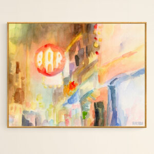 Bar 8th Avenue Watercolor Painting of New York - Giclée Print