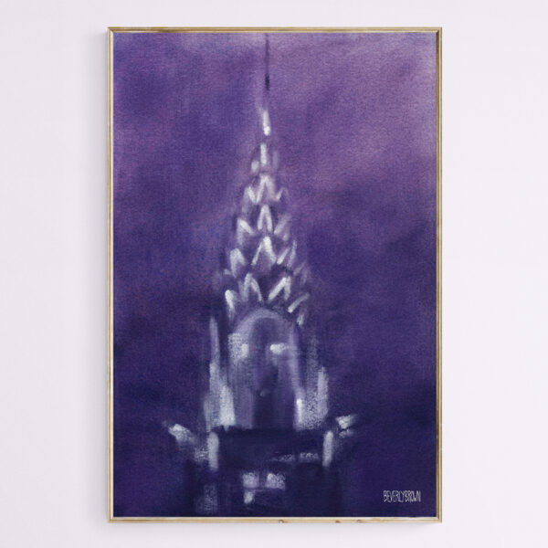 Chrysler Building Violet Night Sky - Giclée Print