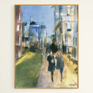 Couple Walking on the New York High Line - Giclée Print