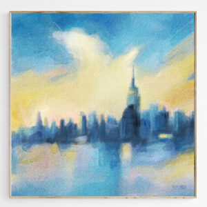 New York Skyline Blue and Yellow - Giclée Print