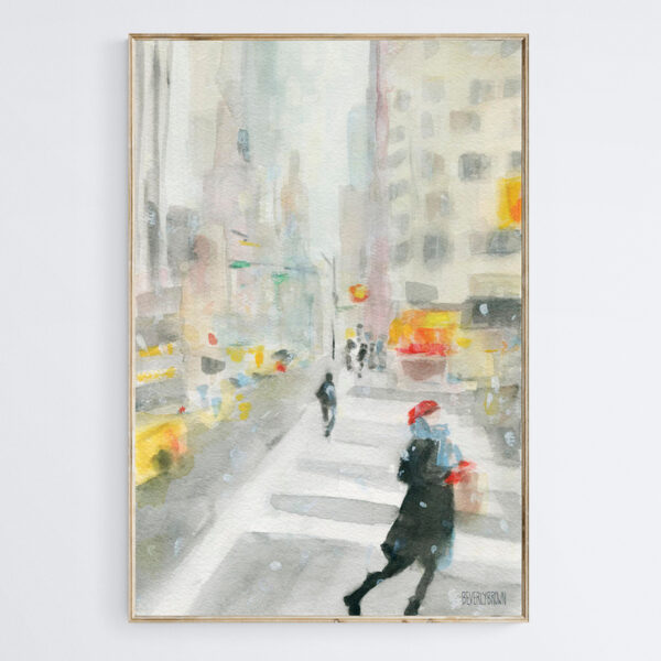 New York Winter 57th Street - Giclée Print