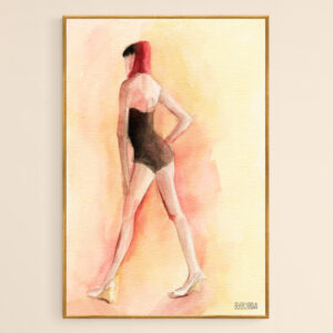 Brown Vintage Bathing Suit 1 Fashion Illustration - Giclée Print