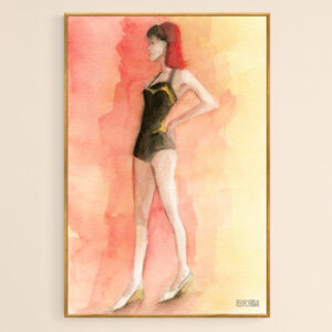 Brown Vintage Bathing Suit 3 Fashion Illustration - Giclée Print