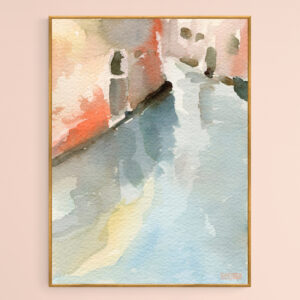 Canal Reflection Watercolor Painting of Venice - Giclée Print