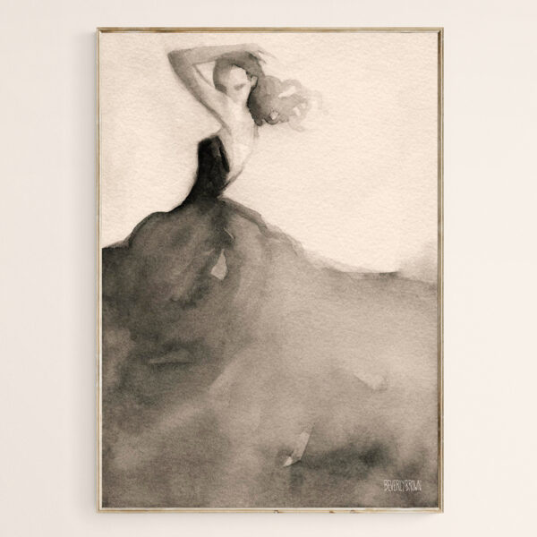 Charles James Swan Gown Fashion Illustration - Giclée Print