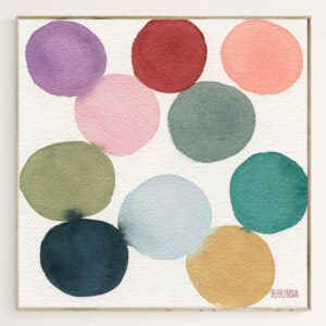 Colorful Circles Abstract Watercolor - Giclée Print