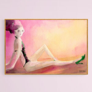 Flowered Bathing Suit Fashion Illustration - Giclée Print