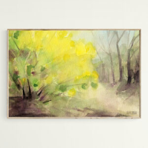 Forsythia in Central Park Watercolor - Giclée Print