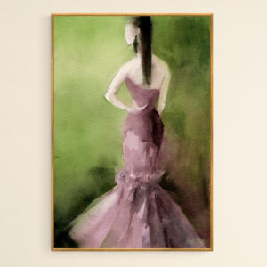 Mauve Evening Gown Fashion Illustration - Giclée Print