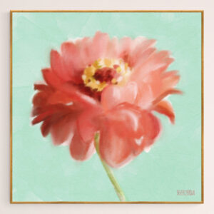 Orange Zinnia Floral Painting - Giclée Print
