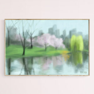 Painting of Central Park in Spring - Giclée Print