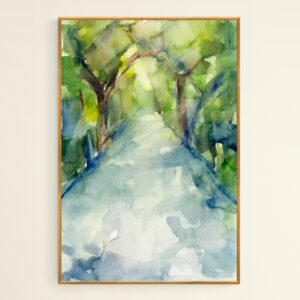 Path Conservatory Garden Central Park Watercolor Painting - Giclée Print