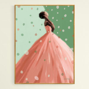 Peach and Mint Green Fashion Art - Giclée Print
