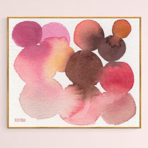 Pink Brown Coral Abstract Watercolor - Giclée Print