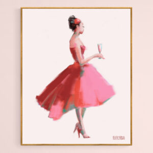 Pink Champagne Fashion Art - Giclée Print