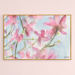 Pink Magnolias Blue Sky - Giclée Print