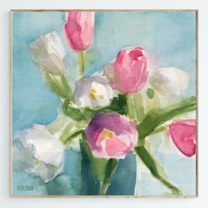 Pink and White Tulips - Giclée Print