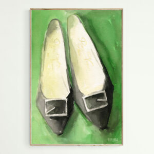 Roger Vivier Black Buckle Shoes Fashion Illustration - Giclée Print