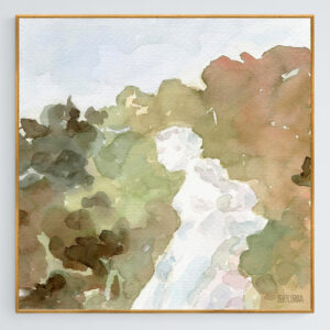 Statue of a Woman Watercolor Paintings of France - Giclée Print