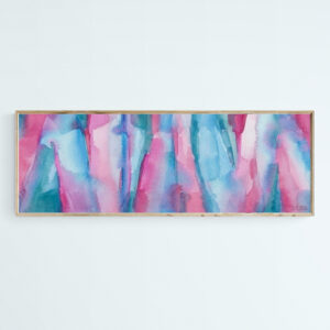 Teal Magenta and Turquoise Abstract Panoramic Painting - Giclée Print