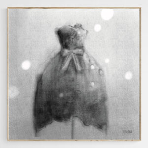 Vintage Black Dress Bell Shaped Skirt Fashion Sketch - Giclée Print