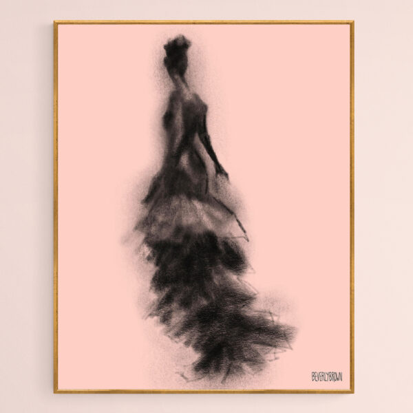 Vintage Fashion Flamenco Style Dress - Giclée Print
