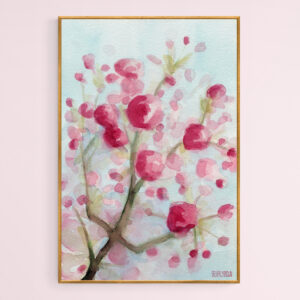 Watercolor Painting of Pink Cherry Blossoms - Giclée Print
