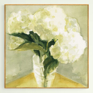White Hydrangeas Morning Light - Giclée Print