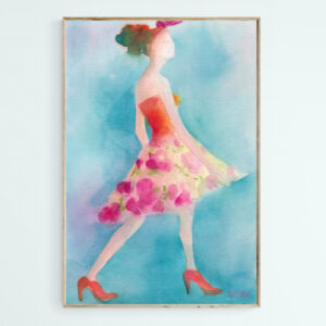 Woman in a Pink Flowered Skirt - Giclée Print