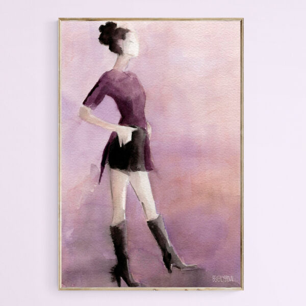Woman in a Plum Colored Shirt - Giclée Print