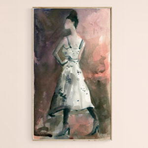 Woman in a White Dotted Dress - Giclée Print
